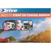 Multifit Strap On Towing Mirror Flat & Convex For Caravan Camper & Boat Trailers