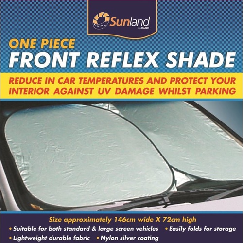 Sunland Silver Reflex Interior Front Windscreen Car Sun Shade UV Ray Protection