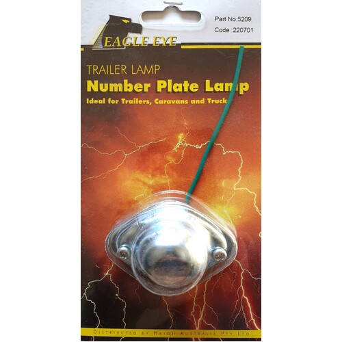 Steel Number Plate Light Lamp Fits Trailers Caravans & Trucks With 12V Globe