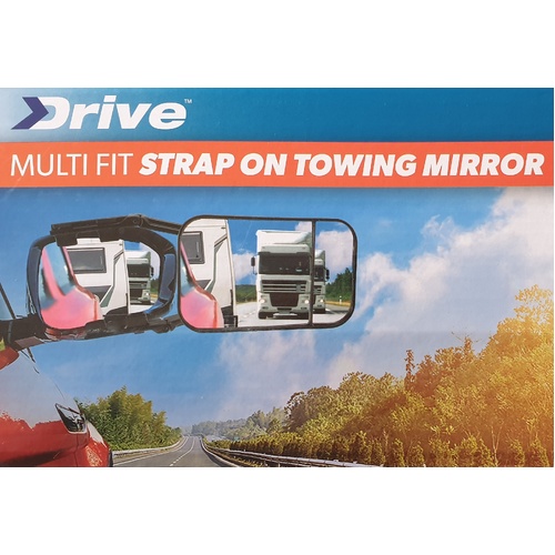 Multifit Strap On Towing Mirror Flat & Convex For Caravan Camper & Boat Trailers