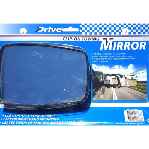 Towing Mirror Large Clip On Fits RHS Or LHS For Caravan Camper & Boat Trailers